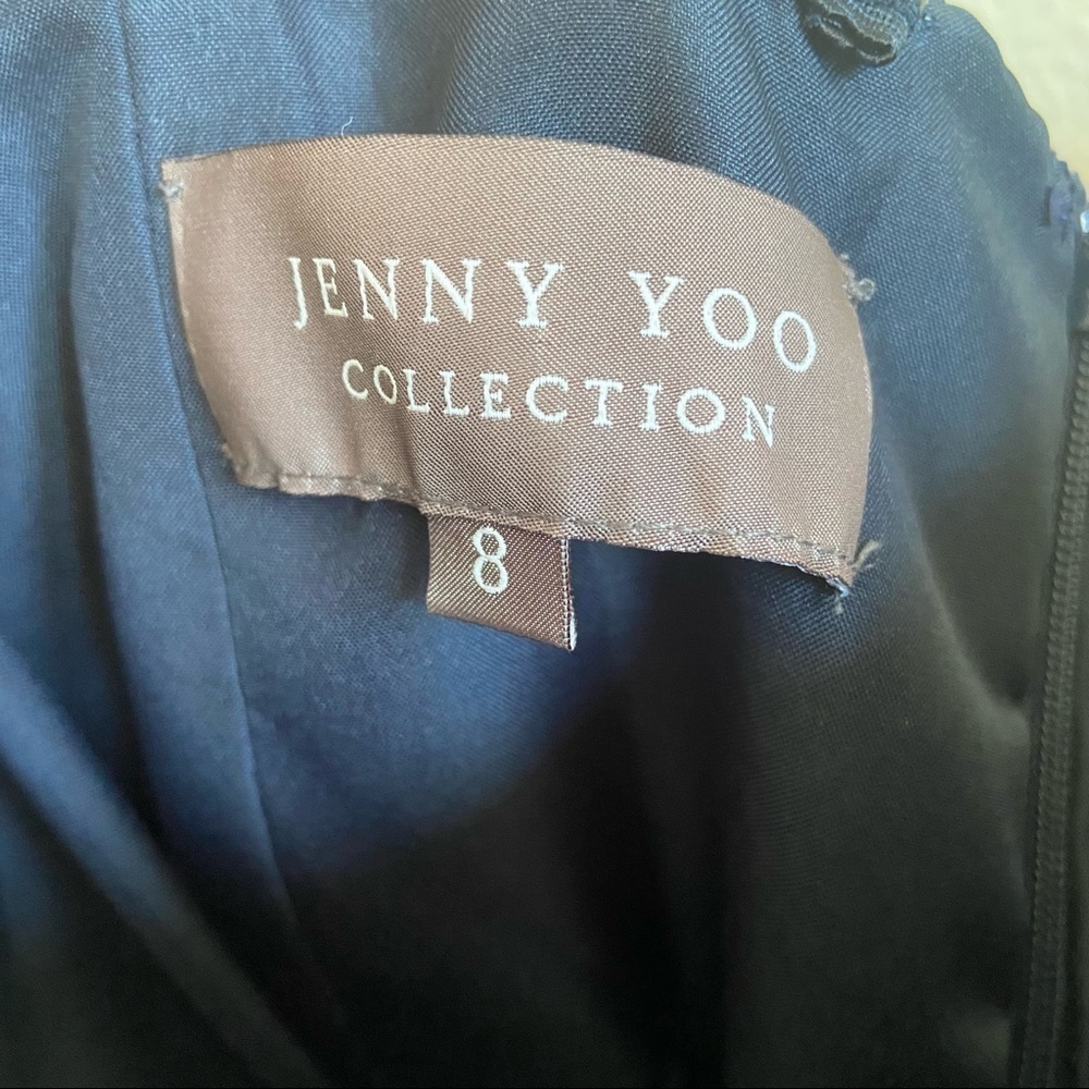 Jenny Yoo Aiden Chiffon Convertible Dress Navy Size 8 - Picture 7 of 9